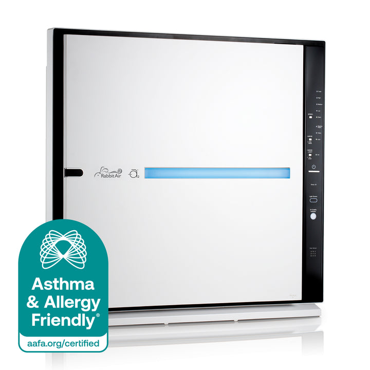 White A3 Air Purifier, certified asthma & allergy friendly. Meets ASP:08:05 Standard for Air Cleaners. 