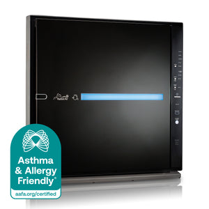 Black A3 Air Purifier, certified asthma & allergy friendly. Meets ASP:08:05 Standard for Air Cleaners. 